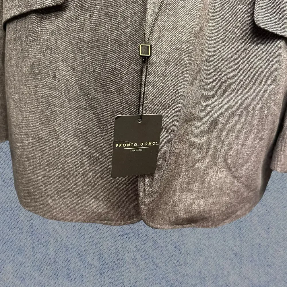 Pronto Uomo Men’s Charcoal Gray Two-Button Blazer – Size S